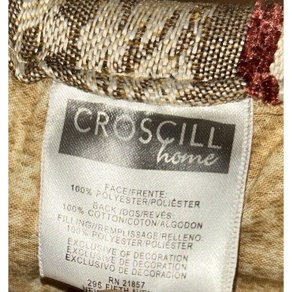 Croscill Arden Burgundy Gold Blue Floral Jacquard Comforter Queen Elegant Trim - Picture 7 of 11